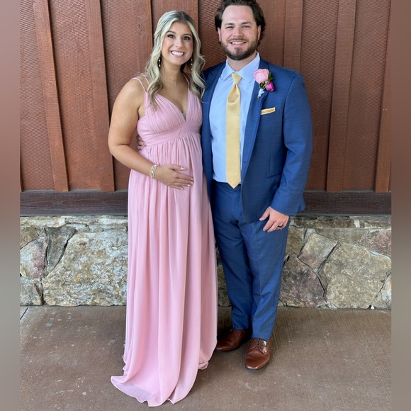 Azaxie Bridesmaid Maternity Dress | Style: Emree | Color: Rosette | Size: A8 - Picture 1 of 5